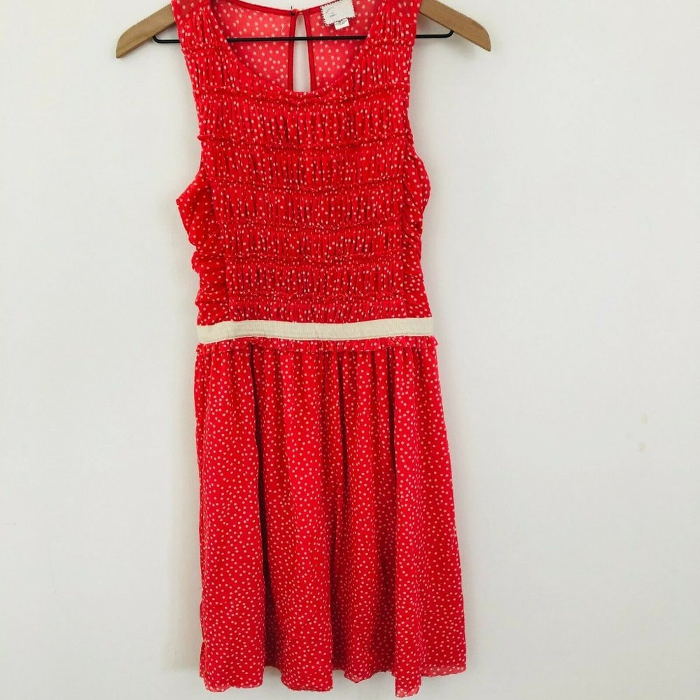 Postmark Anthropologie Smocked Polka Dot Dress - Picture 2 of 4